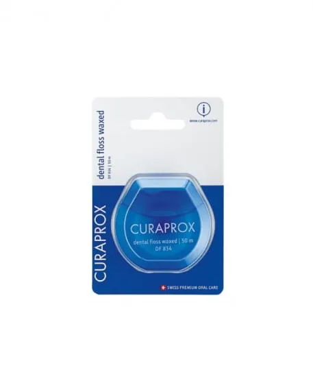 Curaprox DF 834 Woskowana nić dentystyczna 50 m miętowa