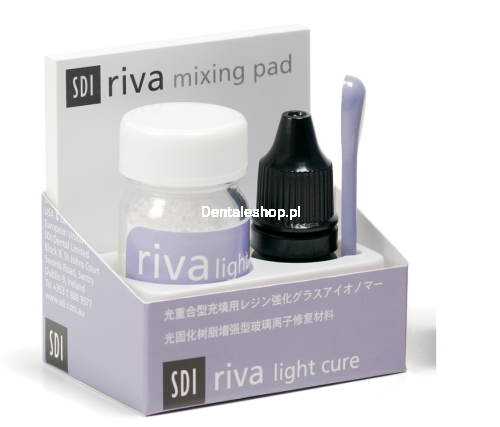 SDI Riva Light Cure Proszek 15g + Płyn 8g A2 - Cement glasjonomerowy modyfikowany żywicą