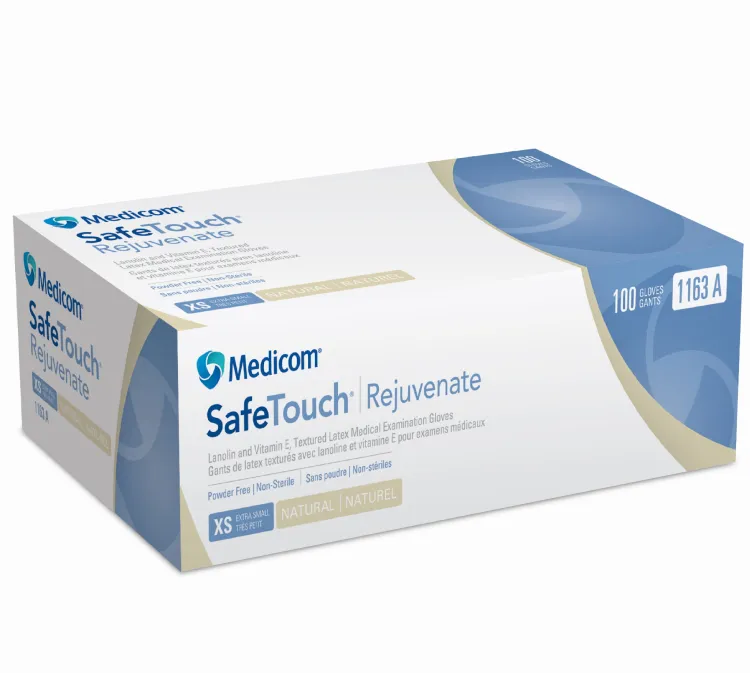 Medicom safetouch rejuvenate rękawice lateksowe bezpudrowe z witaminą e i lanoliną